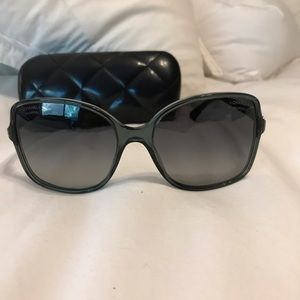 Chanel Green Floral Sunglasses